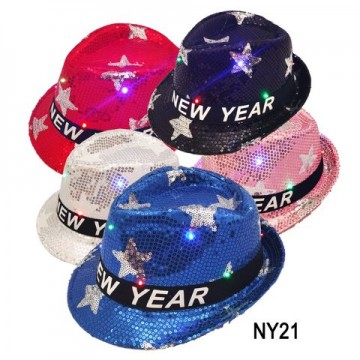 NY21,LIGHT UP NEW YEAR HAT
