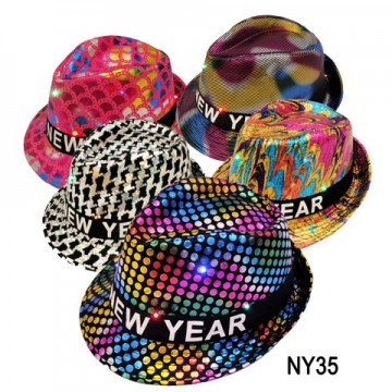 02187/NY35,NEW YEAR LIGHT UP HAT