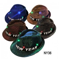 NY36,NEW YEAR LIGHT UP HAT