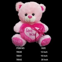 VALENTINE 12" PINK TEDDY BEAR WITH "LOVE MOM"  78540
